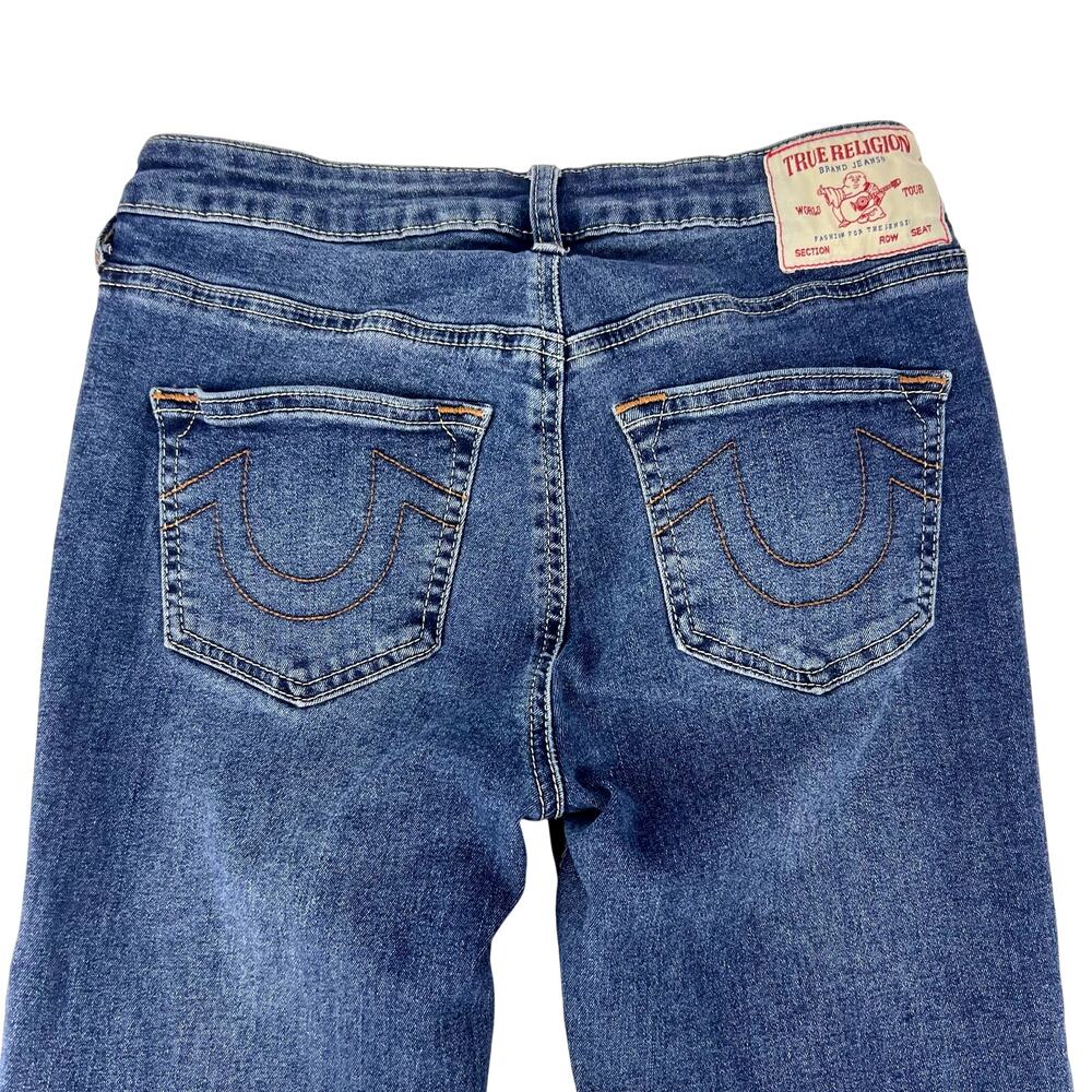 Y2K True Religion Becca Mid Rise Bootcut Raw Hem Denim Jeans 26 Western Trendy